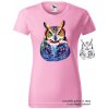 ruzove damske tricko neonova sova