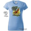 nebesky modre damske tricko t rex predator