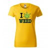 zlute-levne-bavlnene-damske-tricko-miluji-travu-konopi