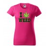 fuchsiove-ruzove-levne-bavlnene-damske-tricko-miluji-travu-konopi