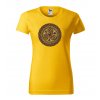 zlute-levne-bavlnene-damske-tricko-slunečni-velky-kruh