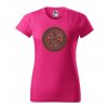 fuchsiove-ruzove-levne-bavlnene-damske-tricko-slunečni-velky-kruh