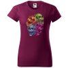 vinove-burgundy-levne-bavlnene-damske-tricko-vesele-lebky