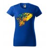 modre-damske-levne-bavlnene-tricko-zluty-papousek