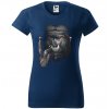 navy-modre-damske-levne-bavlnene-tricko-piercing-gorila
