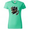matove-zelene-damske-levne-bavlnene-tricko-trhajici-t-rex
