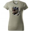olivove-damske-levne-bavlnene-tricko-trhajici-t-rex