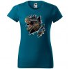 petrolejove-damske-levne-bavlnene-tricko-trhajici-t-rex