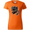 pomerancove-oranzove-damske-levne-bavlnene-tricko-trhajici-t-rex