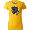 zlute-damske-levne-bavlnene-tricko-trhajici-t-rex