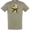 army-zelene-bavlnene-tricko-zlata-lebka