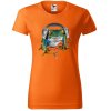 pomerancove-damske-tricko-DJ-zaba-sluchatka