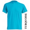 pánské, tričko, jednobarevné, bavlněné, tyrkysové