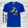 modre-detske-levne-bavlnene-tricko-barevny-tyranosaurus-rex