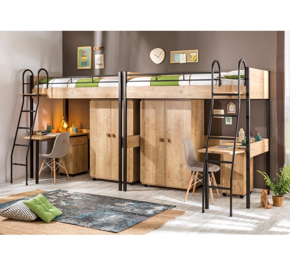 Dětská zvýšená postel s psacím stolem