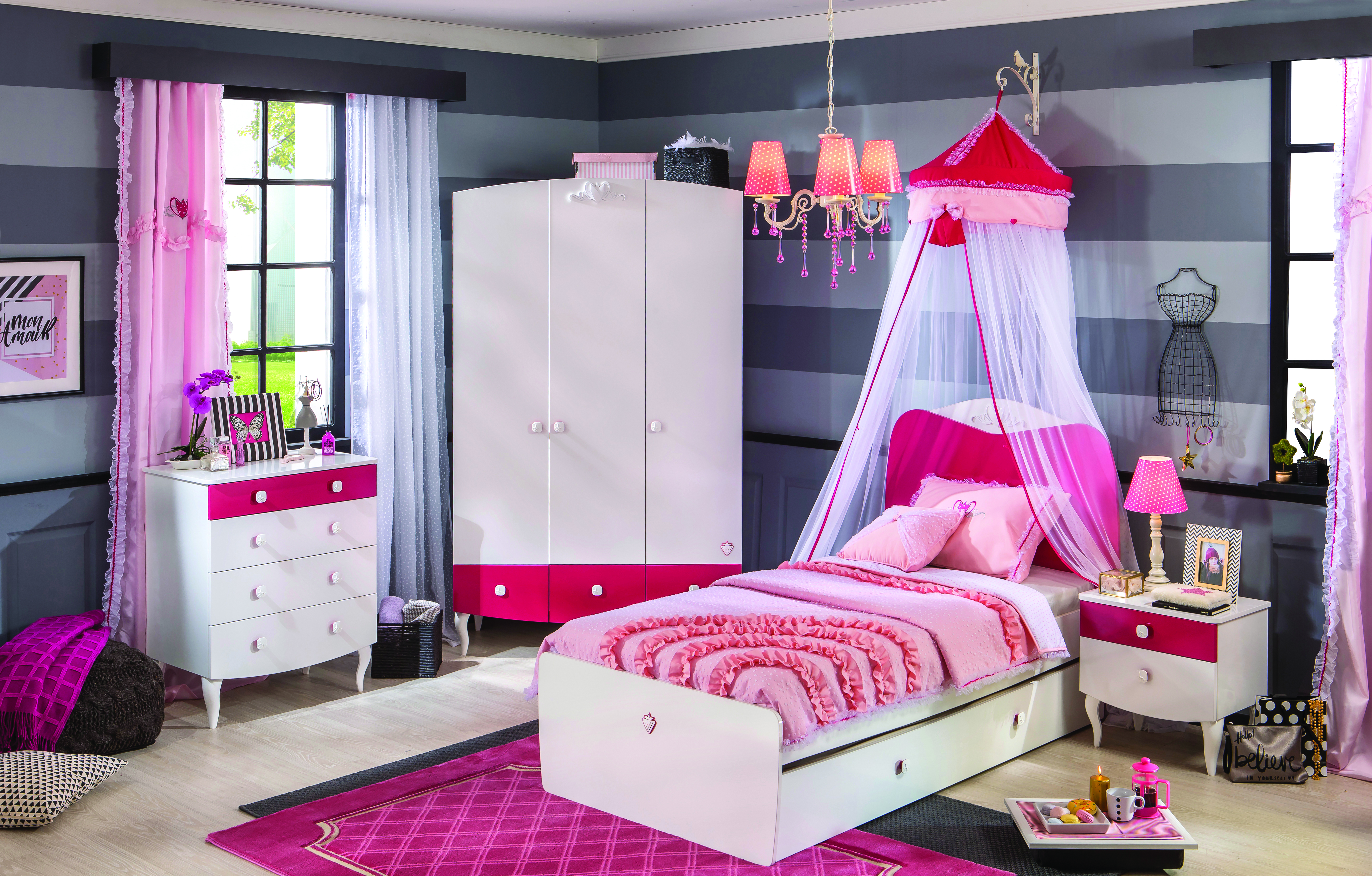 Moderní pokoje pro dívky