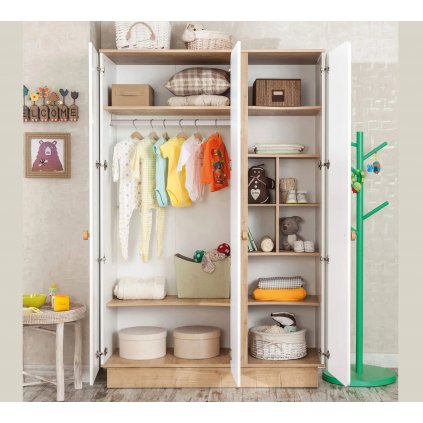 Dětská skříň třídveřová Natura Baby