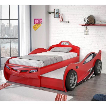 Dětská postel auto 90x190 cm Coupe Friend červená