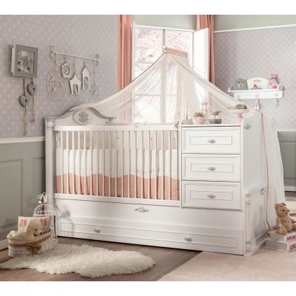 Rostoucí postýlka Romantic Baby SET