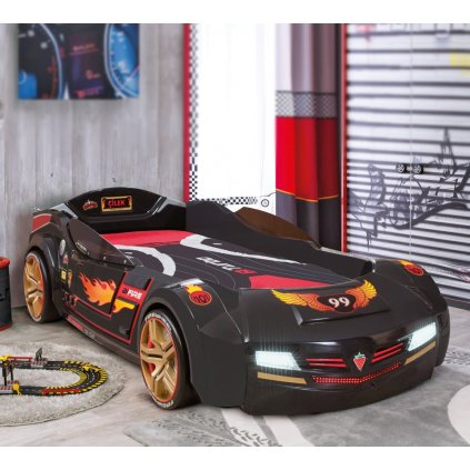 Dětská postel auto 90x195 cm BiTurbo černá