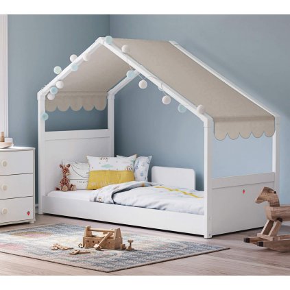 postel domecek montes white s bocni striskou