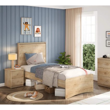 postel 100x200cm s celem flat mocha