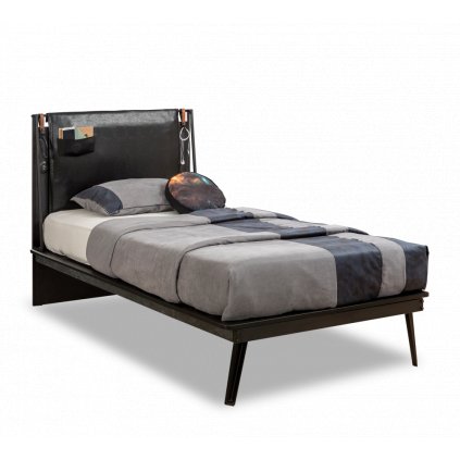 Studentská postel Line s matrací  120x200 cm Dark Metal