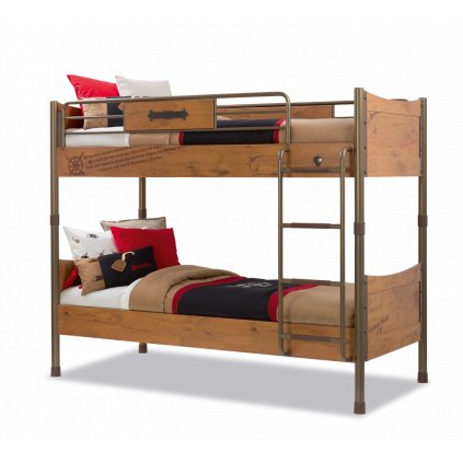 Dětská patrová postel s matracemi 90x200 cm Pirate