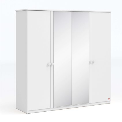 ctyrdverova satni skrin se zrcadlem varia white