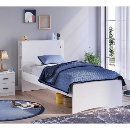 postel s polickami montes white