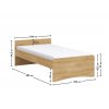 postel bez cela 100x200cm pod zvysenou postel mocha rozmery