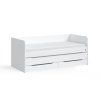 postel 90x200 cm s pristylkou s uloznym prostorem white studio