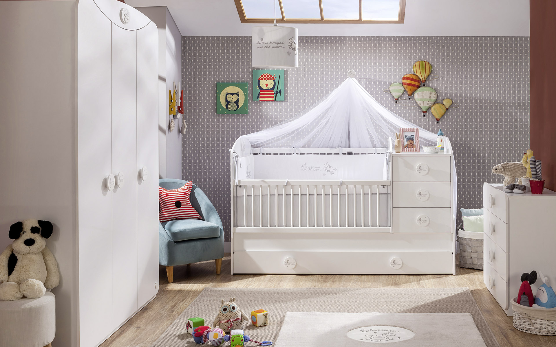 Detské a študentské izby v bielom dazénu