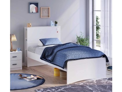 postel s polickami montes white