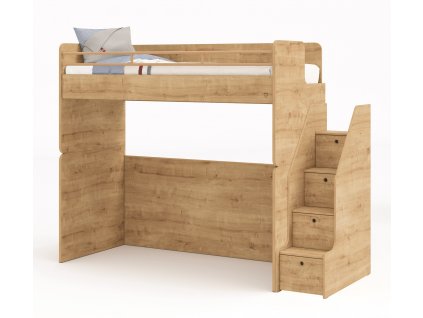 postel pro studenta zvysena se schody studio dub (2)