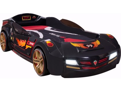 Detská posteľ auto 90x195 cm BiTurbo čierna