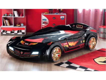 Detská posteľ auto 90x195 cm BiTurbo čierna