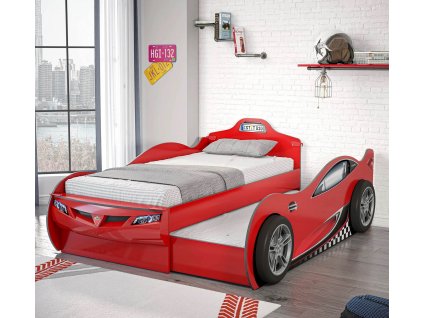 Detská posteľ auto 90x190 cm Coupe Friend červená