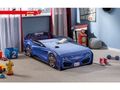 Detská posteľ auto 70x130 cm Spyder modrá