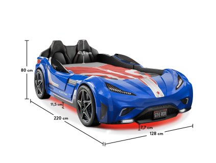 Detská posteľ auto 100x190 GTS modrá