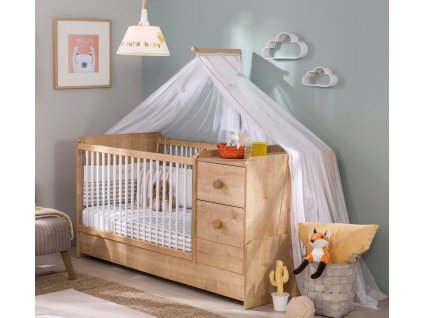 Detská rastúca postieľka s prebaľovacím pultom Mocha Baby
