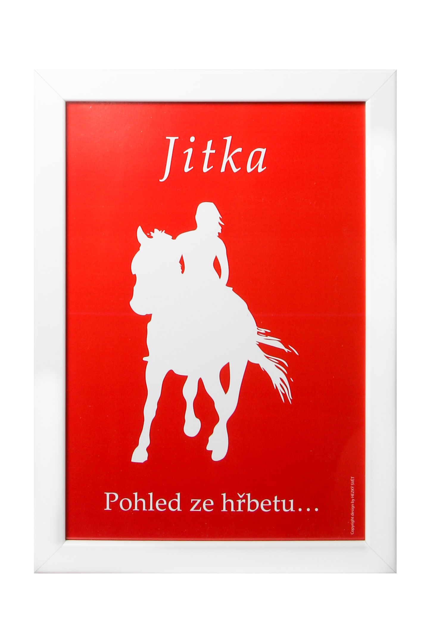 Silueta - obrázek na míru - ŽOKEJKA 21 x 30 cm, Plakát v bílém rámu