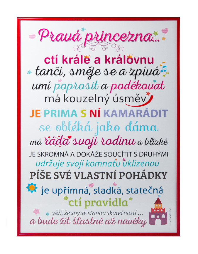 Plakát pro princeznu 50 x 70 cm, Plakát bez rámu a bez dárkového tubusu