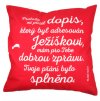 polštář dopis ježíškovi červený