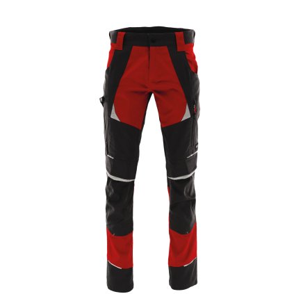 pracovni kalhoty monterkove kalhoty kalhoty s bavlnou cottonflex cerna tmave cervena