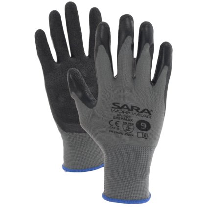 Rukavice máčené v latexu GREYMAX (Velikost Rukavic 10)