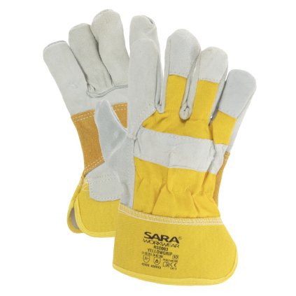 Kožené rukavice YELLOWGRIP - kombinované (Velikost Rukavic 10)