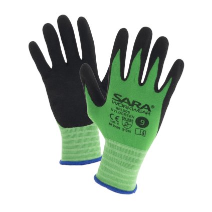 Rukavice máčené v latexu NYLOGREEN (Velikost Rukavic 10)