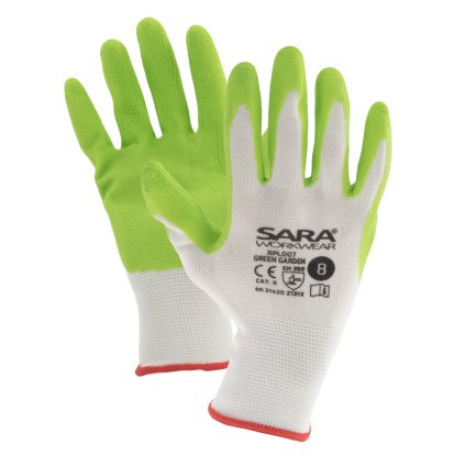 Rukavice máčené v latexu GREEN GARDEN (Velikost Rukavic 6)