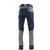 pracovni kalhoty monterkove kalhoty kalhoty s bavlnou cottonflex tmave modra seda zadni strana